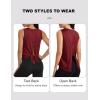 image:imageMAGCOMSEN Workout Tank Tops Woman Summer Open Back Yoga Athletic Shirts Sleeveless Tie Back Loose Fit Gym Muscle TankRed
