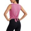 image:imageMAGCOMSEN Workout Tank Tops Woman Summer Open Back Yoga Athletic Shirts Sleeveless Tie Back Loose Fit Gym Muscle TankRose