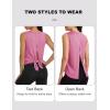 image:imageMAGCOMSEN Workout Tank Tops Woman Summer Open Back Yoga Athletic Shirts Sleeveless Tie Back Loose Fit Gym Muscle TankRose
