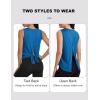 image:imageMAGCOMSEN Workout Tank Tops Woman Summer Open Back Yoga Athletic Shirts Sleeveless Tie Back Loose Fit Gym Muscle TankSea Blue