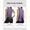 image:imageMAGCOMSEN Workout Tank Tops Woman Summer Open Back Yoga Athletic Shirts Sleeveless Tie Back Loose Fit Gym Muscle TankViolet