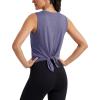 image:imageMAGCOMSEN Workout Tank Tops Woman Summer Open Back Yoga Athletic Shirts Sleeveless Tie Back Loose Fit Gym Muscle TankViolet