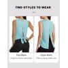 image:imageMAGCOMSEN Workout Tank Tops Woman Summer Open Back Yoga Athletic Shirts Sleeveless Tie Back Loose Fit Gym Muscle TankWater Blue