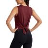 image:imageMAGCOMSEN Workout Tank Tops Woman Summer Open Back Yoga Athletic Shirts Sleeveless Tie Back Loose Fit Gym Muscle TankWine Red