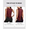 image:imageMAGCOMSEN Workout Tank Tops Woman Summer Open Back Yoga Athletic Shirts Sleeveless Tie Back Loose Fit Gym Muscle TankWine Red