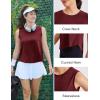 image:imageMAGCOMSEN Workout Tank Tops Woman Summer Open Back Yoga Athletic Shirts Sleeveless Tie Back Loose Fit Gym Muscle TankWine Red
