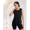 image:imageMAGCOMSEN Workout Tank Tops for Women Sleeveless Athletic Summer Quick Dry Cool Loose Fit Active Running Yoga Tennis TopBlack