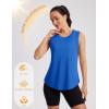 image:imageMAGCOMSEN Workout Tank Tops for Women Sleeveless Athletic Summer Quick Dry Cool Loose Fit Active Running Yoga Tennis TopBluegreen
