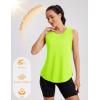 image:imageMAGCOMSEN Workout Tank Tops for Women Sleeveless Athletic Summer Quick Dry Cool Loose Fit Active Running Yoga Tennis TopFluorescent Green
