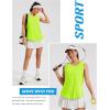 image:imageMAGCOMSEN Workout Tank Tops for Women Sleeveless Athletic Summer Quick Dry Cool Loose Fit Active Running Yoga Tennis TopFluorescent Green