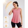 image:imageMAGCOMSEN Workout Tank Tops for Women Sleeveless Athletic Summer Quick Dry Cool Loose Fit Active Running Yoga Tennis TopGray Pink