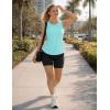image:imageMAGCOMSEN Workout Tank Tops for Women Sleeveless Athletic Summer Quick Dry Cool Loose Fit Active Running Yoga Tennis TopLight Blue