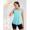 image:imageMAGCOMSEN Workout Tank Tops for Women Sleeveless Athletic Summer Quick Dry Cool Loose Fit Active Running Yoga Tennis TopLight Blue