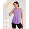 image:imageMAGCOMSEN Workout Tank Tops for Women Sleeveless Athletic Summer Quick Dry Cool Loose Fit Active Running Yoga Tennis TopLight Purple
