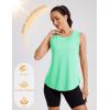 image:imageMAGCOMSEN Workout Tank Tops for Women Sleeveless Athletic Summer Quick Dry Cool Loose Fit Active Running Yoga Tennis TopMint Green