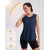 image:imageMAGCOMSEN Workout Tank Tops for Women Sleeveless Athletic Summer Quick Dry Cool Loose Fit Active Running Yoga Tennis TopNavy