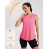 image:imageMAGCOMSEN Workout Tank Tops for Women Sleeveless Athletic Summer Quick Dry Cool Loose Fit Active Running Yoga Tennis TopRosered