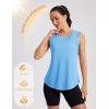 image:imageMAGCOMSEN Workout Tank Tops for Women Sleeveless Athletic Summer Quick Dry Cool Loose Fit Active Running Yoga Tennis TopSkyblue