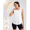 image:imageMAGCOMSEN Workout Tank Tops for Women Sleeveless Athletic Summer Quick Dry Cool Loose Fit Active Running Yoga Tennis TopWhite