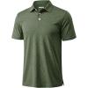 image:imageMAGCOMSEN Mens Polo Shirts Short Sleeve Moisture Wicking Performance Collared Shirt 3 Button Casual Work Golf PolosArmy Green