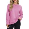 image:imageMAGCOMSEN Womens Fleece Lined Sweatshirts Pullover Crewneck Sweater Loose Fit Casual Winter Warm Tops with Thumb HolesPink