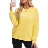 image:imageMAGCOMSEN Womens Sweatshirt Fleece Sherpa Lined Pullover Sweaters Warm Long Sleeve Shirts Crewneck Winter TopsYellow