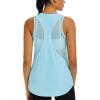image:imageMAGCOMSEN Workout Tank Tops for Women Sleeveless Racerback Mesh Summer Dry Fit Lightweight Shirts Athletic Running TopsLight Blue
