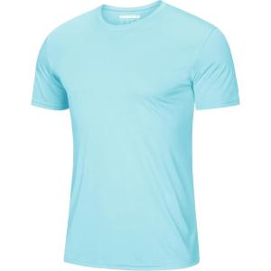 image:imageMAGCOMSEN Mens Short Sleeve UPF 50 TShirt Quick Dry Workout Athletic Running Swim Tops Tee Rash Guard Performance ShirtsLake Blue