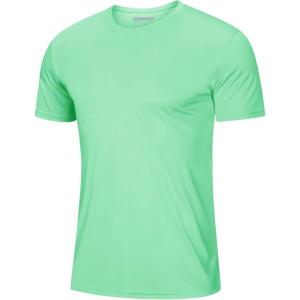 image:imageMAGCOMSEN Mens Short Sleeve UPF 50 TShirt Quick Dry Workout Athletic Running Swim Tops Tee Rash Guard Performance ShirtsMint Green