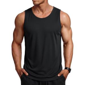 image:imageMAGCOMSEN Mens Sleeveless Shirts Quick Dry Workout Tank Tops UPF 50 Athletic Gym Muscle Shirts for SummerBlack