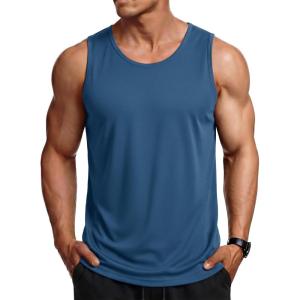 image:imageMAGCOMSEN Mens Sleeveless Shirts Quick Dry Workout Tank Tops UPF 50 Athletic Gym Muscle Shirts for SummerBlue Grey