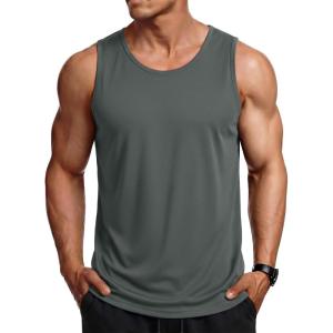 image:imageMAGCOMSEN Mens Sleeveless Shirts Quick Dry Workout Tank Tops UPF 50 Athletic Gym Muscle Shirts for SummerDark Grey