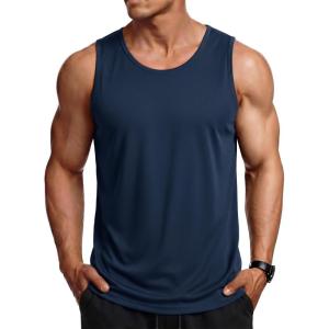 image:imageMAGCOMSEN Mens Sleeveless Shirts Quick Dry Workout Tank Tops UPF 50 Athletic Gym Muscle Shirts for SummerNavy