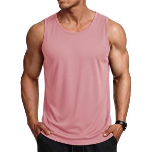 image:imageMAGCOMSEN Mens Sleeveless Shirts Quick Dry Workout Tank Tops UPF 50 Athletic Gym Muscle Shirts for SummerPink