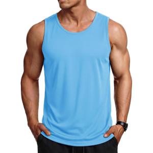 image:imageMAGCOMSEN Mens Sleeveless Shirts Quick Dry Workout Tank Tops UPF 50 Athletic Gym Muscle Shirts for SummerSky Blue