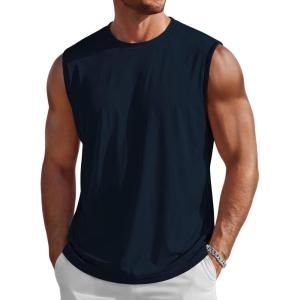 image:imageMAGCOMSEN Mens Tank Tops Workout Gym Sleeveless Shirts UPF 80 Moisture Wicking Summer Muscle Shirt for BodybuildingNavy