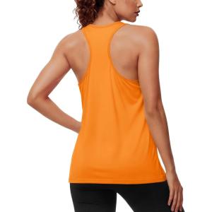 image:imageMAGCOMSEN Tank Tops for Women Workout Racerback Sleeveless Racer Back Tops Athletic Yoga Running Gym Muscle Pilates TankFluorescent Orange