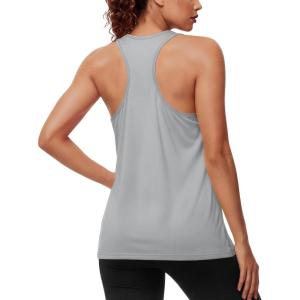 image:imageMAGCOMSEN Tank Tops for Women Workout Racerback Sleeveless Racer Back Tops Athletic Yoga Running Gym Muscle Pilates TankLight Grey