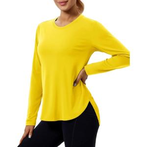 image:imageMAGCOMSEN Womens UPF 50 Sun Shirts Long Sleeve UV Protection Shirt Quick Dry Lightweight Workout Athletic Hiking TopsBright Yellow
