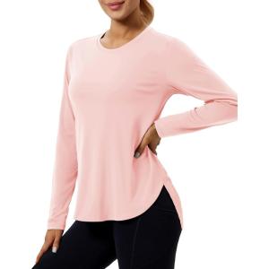 image:imageMAGCOMSEN Womens UPF 50 Sun Shirts Long Sleeve UV Protection Shirt Quick Dry Lightweight Workout Athletic Hiking TopsLightpink