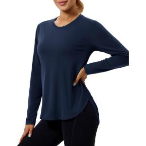 image:imageMAGCOMSEN Womens UPF 50 Sun Shirts Long Sleeve UV Protection Shirt Quick Dry Lightweight Workout Athletic Hiking TopsNavy
