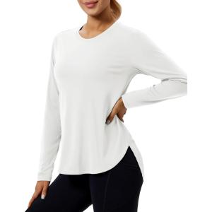 image:imageMAGCOMSEN Womens UPF 50 Sun Shirts Long Sleeve UV Protection Shirt Quick Dry Lightweight Workout Athletic Hiking TopsWhite