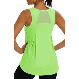 image:imageMAGCOMSEN Womens Workout Tank Tops Athletic Mesh Sleeveless Quick Dry Cooling Moisture Wicking Top for Running Gym YogaBrightgreen
