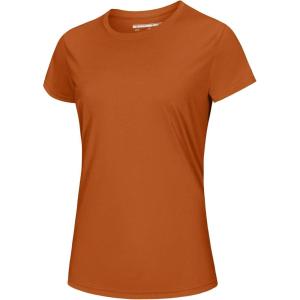 image:imageMAGCOMSEN Womens Workout Tops Short Sleeve Shirts UPF 50 Quick Dry Athletic Sun Protection Rash Guard for WomenDark Orange