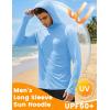 image:imageMAGCOMSEN Mens UPF 50 Sun Protection Hoodies Quick Dry Long Sleeve Rash Guard Lightweight Hoodie Shirt Fishing RunningBlue