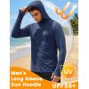 image:imageMAGCOMSEN Mens UPF 50 Sun Protection Hoodies Quick Dry Long Sleeve Rash Guard Lightweight Hoodie Shirt Fishing RunningNavy