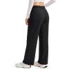 image:imageMAGCOMSEN Womens Sherpa Lined Sweatpants Wide Leg Warm Winter Pants Thermal Baggy Fleece Sweat Pants with PocketsBlack