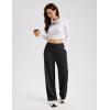 image:imageMAGCOMSEN Womens Sherpa Lined Sweatpants Wide Leg Warm Winter Pants Thermal Baggy Fleece Sweat Pants with PocketsBlack