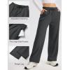 image:imageMAGCOMSEN Womens Sherpa Lined Sweatpants Wide Leg Warm Winter Pants Thermal Baggy Fleece Sweat Pants with PocketsGray
