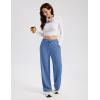 image:imageMAGCOMSEN Womens Sherpa Lined Sweatpants Wide Leg Warm Winter Pants Thermal Baggy Fleece Sweat Pants with PocketsGrey Blue